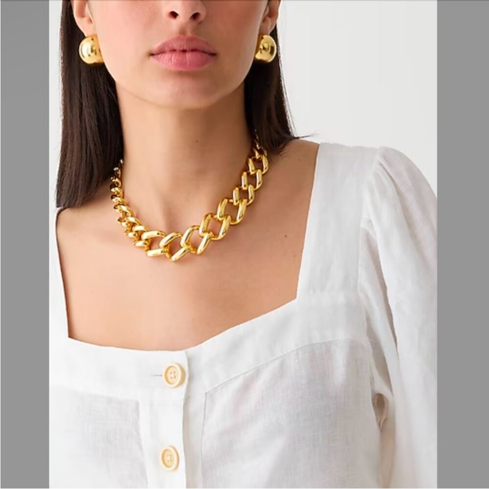 Jcrew Squareneck button-up top in linen - Picture 4 of 8